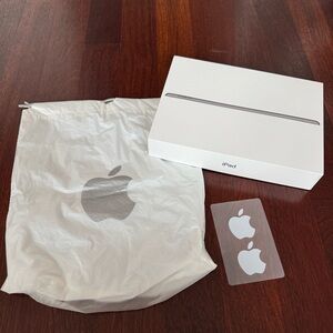 Bundle of Apple iPad Empty Box with Apple Logo Stickers and Shopping Bag